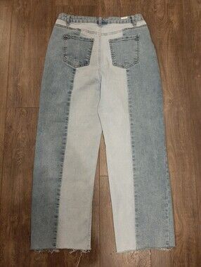 Almost Famous Size 13 Two Tone Colorblock Raw Hem Jeans